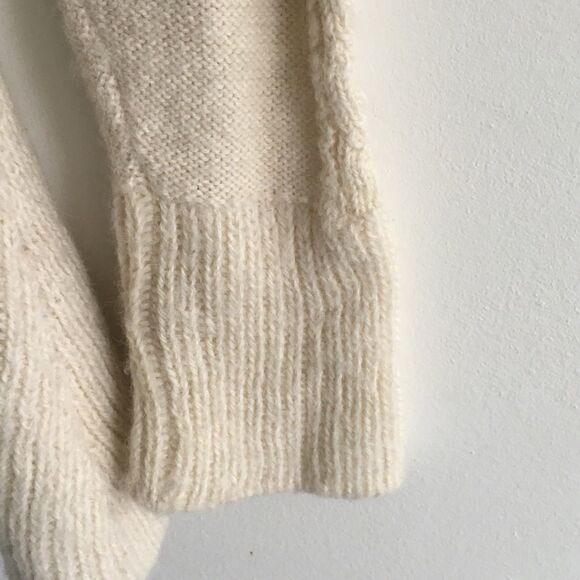 ANTHROPOLOGIE Alpaca Liefsdottir Long Sleeve Mock Neck Peplum Sweater Cream XS - Picture 6 of 8